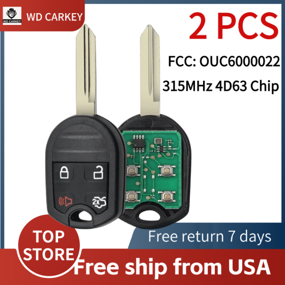 Ford 3+1 Buttons 315MHz 4D63 Chip FCC: OUC6000022